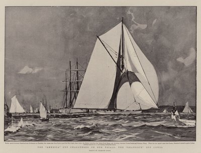 El retador de la Copa América en sus pruebas, el Shamrock frente a Cowes de Charles Edward Dixon